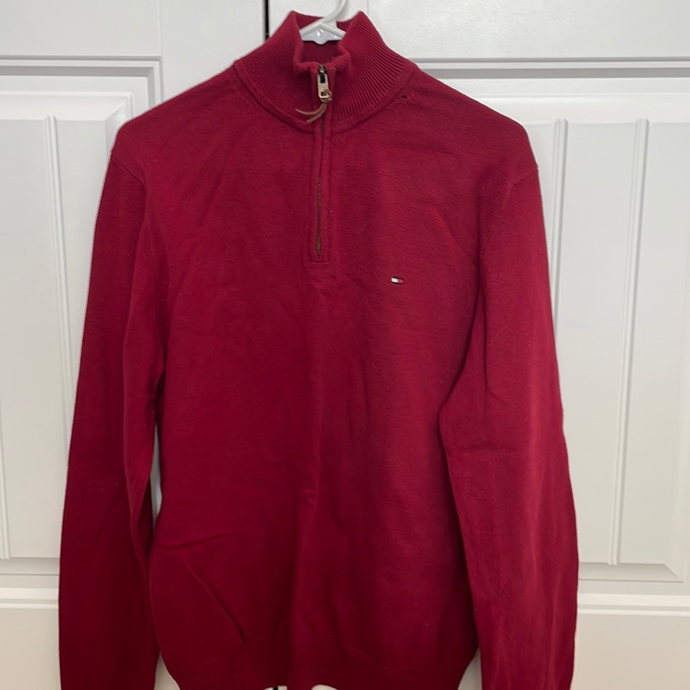 Tommy Hilfiger medium red quarter zip